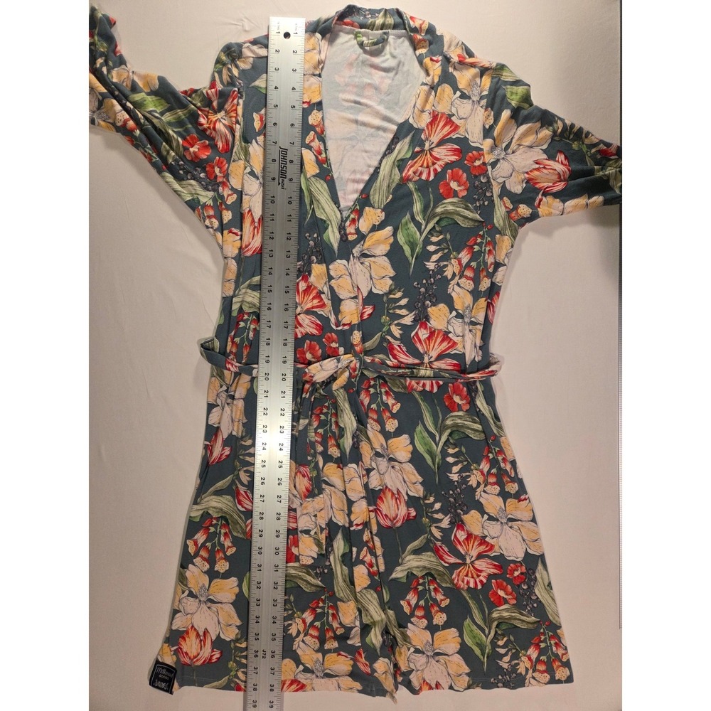 Milkmaid Goods Women's Floral Print Robe Size M Green Multi - Picture 10 of 11